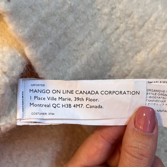 Mango Suit Woman's Organic & Alpeca Wool Cream CroppedSweater Size XXS - Picture 12 of 14